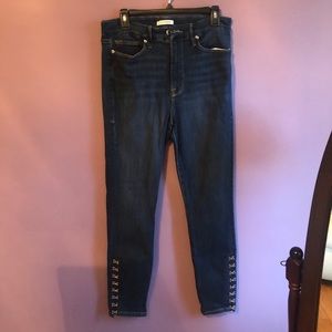 Good waist hook and eye detail ankle skinny jeans